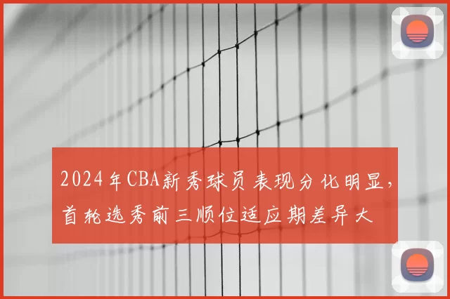 2024年CBA新秀球员表现分化明显，首轮选秀前三顺位适应期差异大